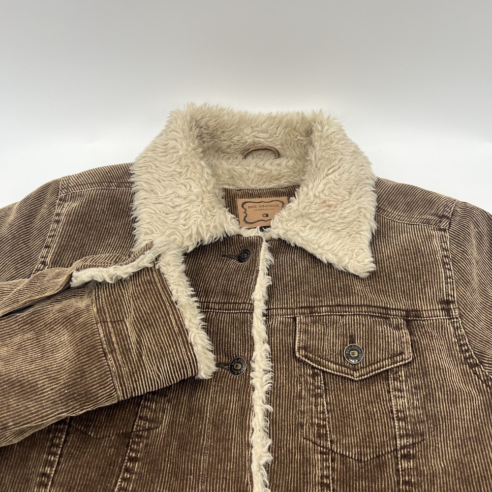 BKE Buckle Corduroy Jacket Mens M Sherpa Lined Trucker Western Rodeo Cowboy LS